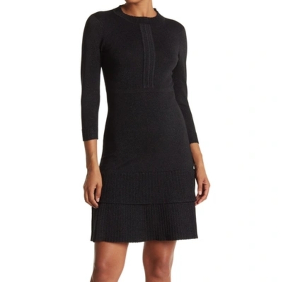 NANETTE LEPORE | Double Flounce Lurex Metallic Dress NWTs - Picture 1 of 6